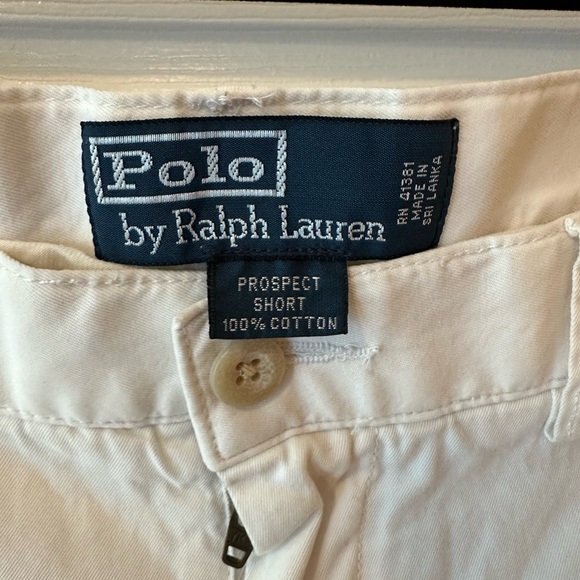 Polo by Ralph Lauren Prospect Short Men's White Flat Front Shorts With Logo - Picture 2 of 7